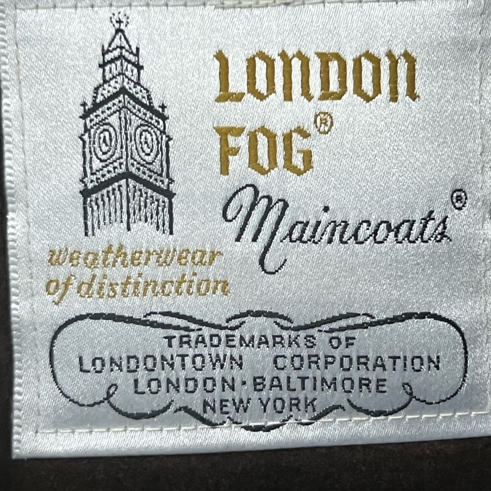 Vintage London Fog Tan All Weather Trench Coat Faux Fur Liner Mens size 42 EUC - Picture 4 of 8